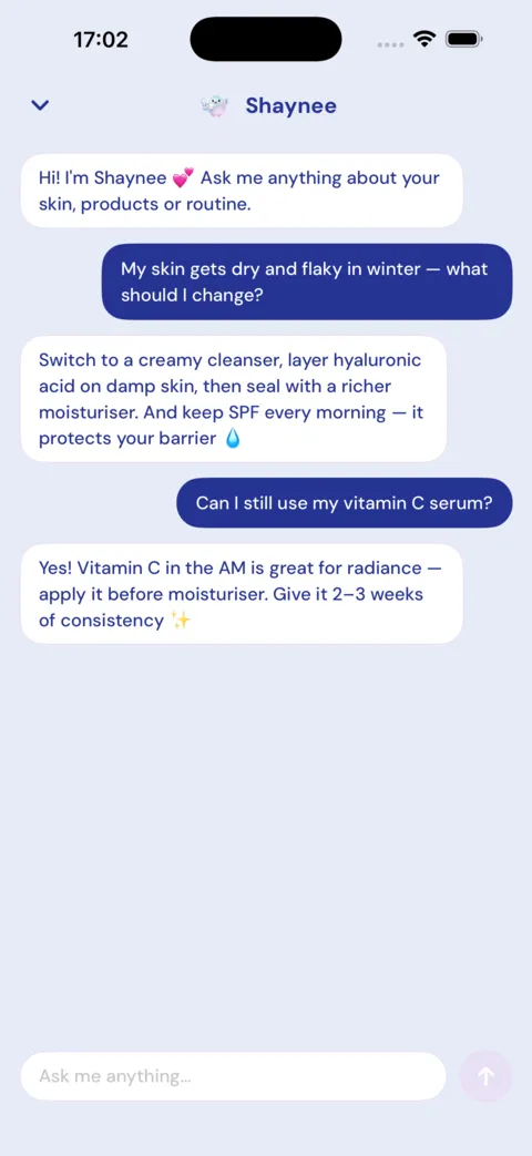 Shaynee AI coach chat